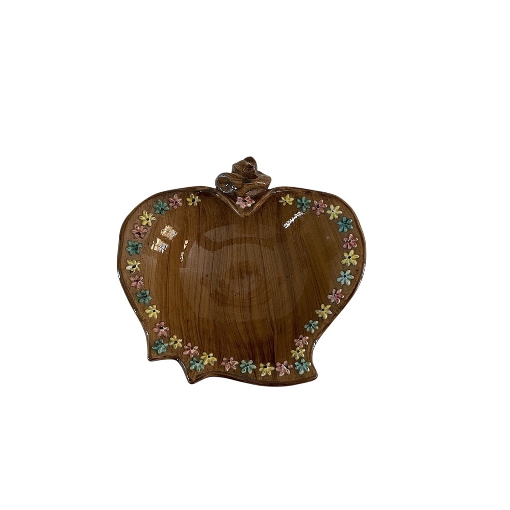 ELBEE ITALY POTTERY CONCH  BOWL‎ FLOWERS VINTAGE MID-CENTURY SIGNED & NUNBERED